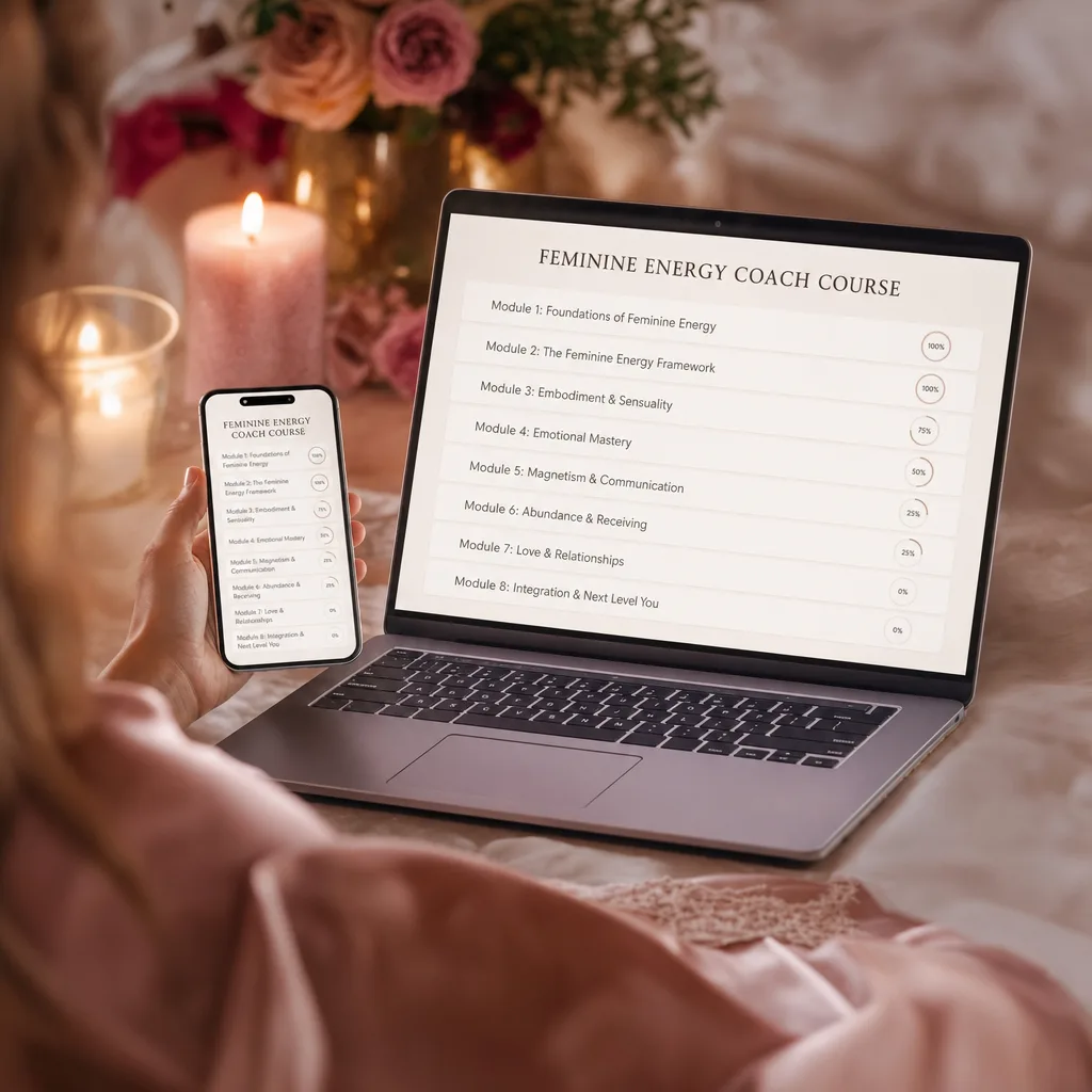 The complete course: 8 modules and 42 lessons in the Aphrodite platform